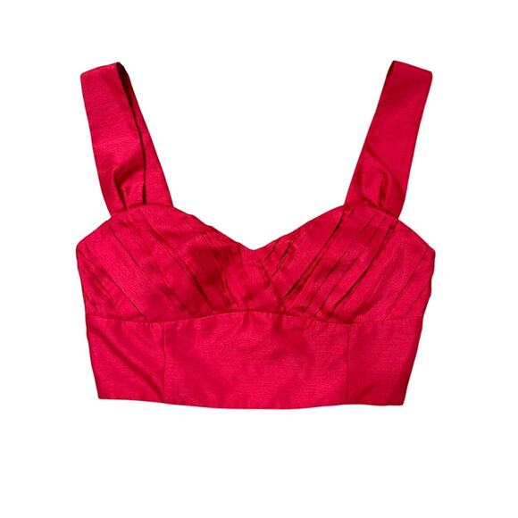 Aritzia Wilfred Rhapsody Cropped Blouse Fuschia Pink, size 4 - Picture 2 of 11